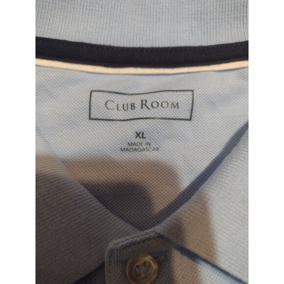 New Club Room Pique Polo Shirt Stretch Performance Blue Short Sleeve XL NWT - Picture 9 of 12